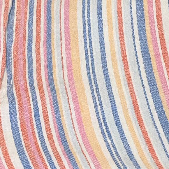 Old Navy Everyday Short Linen High Rise Shorts | Pastel Stripe Size 8 Chino - Picture 3 of 9